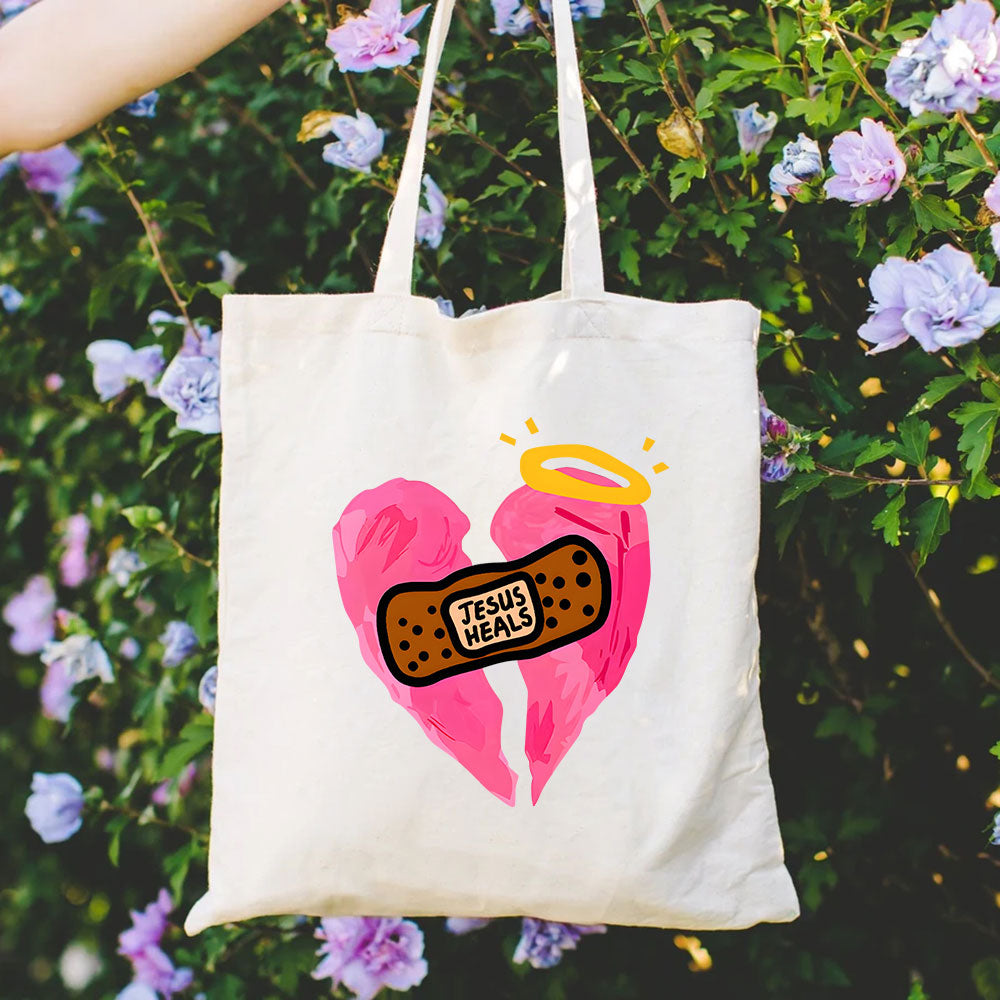 Jesus Heals Christian Canvas Tote Bag