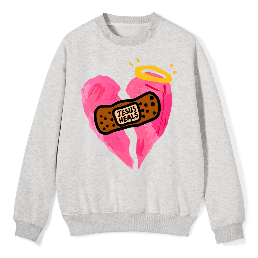 Jesus Heals Christian Fleece Sweatshirt