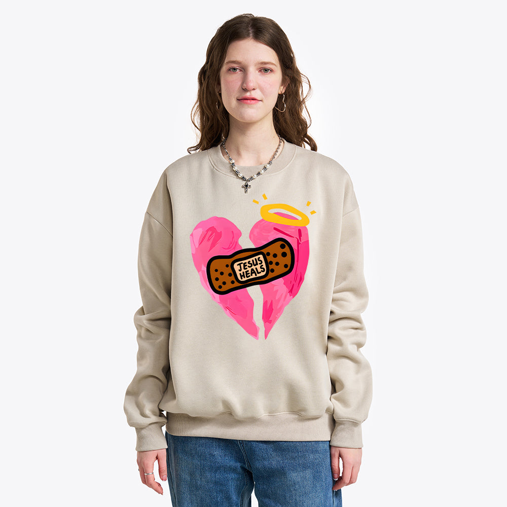 Jesus Heals Christian Fleece Sweatshirt