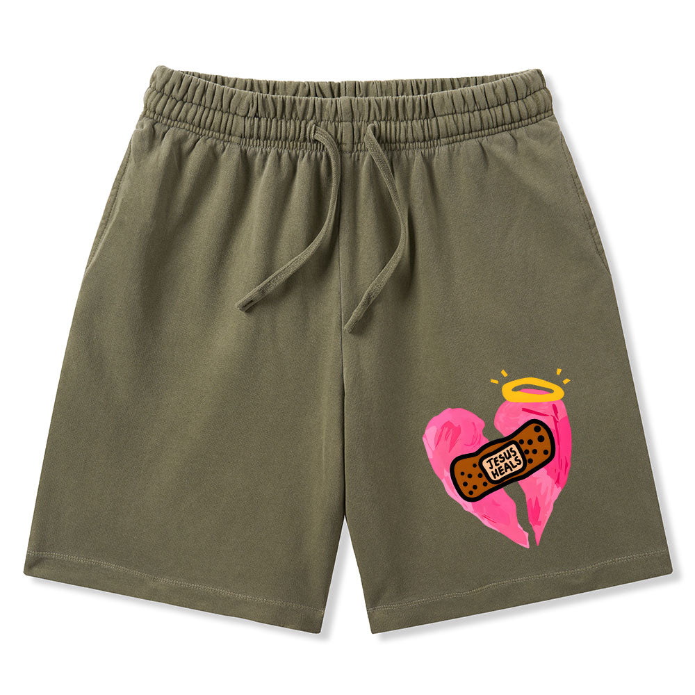 Jesus Heals Christian Washed Shorts