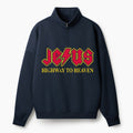 Jesus Highway To Heaven Christian Half Zip Fleece Sweatshirt