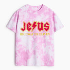 Jesus Highway To Heaven Christian Heavy Cotton Tie Dye T-Shirt