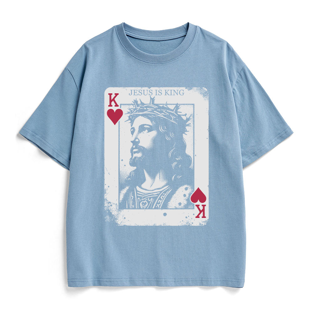 Jesus Is King Card Christian Heavy Cotton T-Shirt