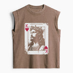 Jesus Is King Card Christian Women's Washed Tank Top