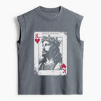 Jesus Is King Card Christian Women's Washed Tank Top