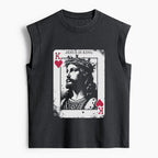 Jesus Is King Card Christian Women's Washed Tank Top