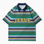 Jesus Is King Christian Buttoned Polo Jersey