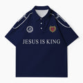 Jesus Is King Christian Buttoned Polo Jersey