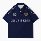 Jesus Is King Christian Buttoned Polo Jersey
