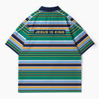 Jesus Is King Christian Buttoned Polo Jersey