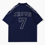 Jesus Is King Christian Buttoned Polo Jersey