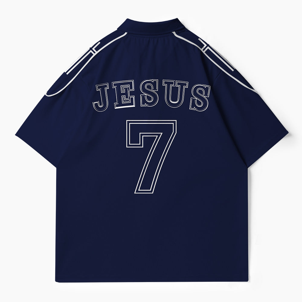 Jesus Is King Christian Buttoned Polo Jersey