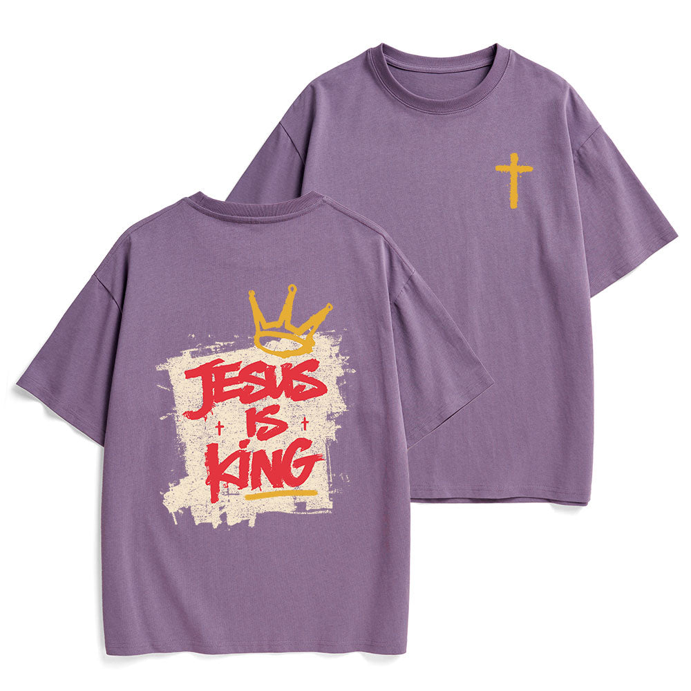 Jesus Is King Christian Heavy Cotton T-Shirt