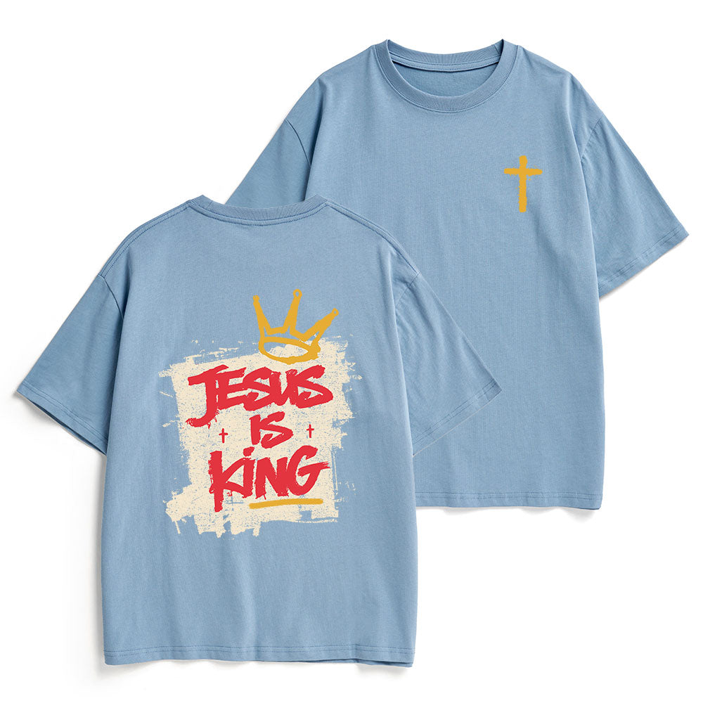 Jesus Is King Christian Heavy Cotton T-Shirt