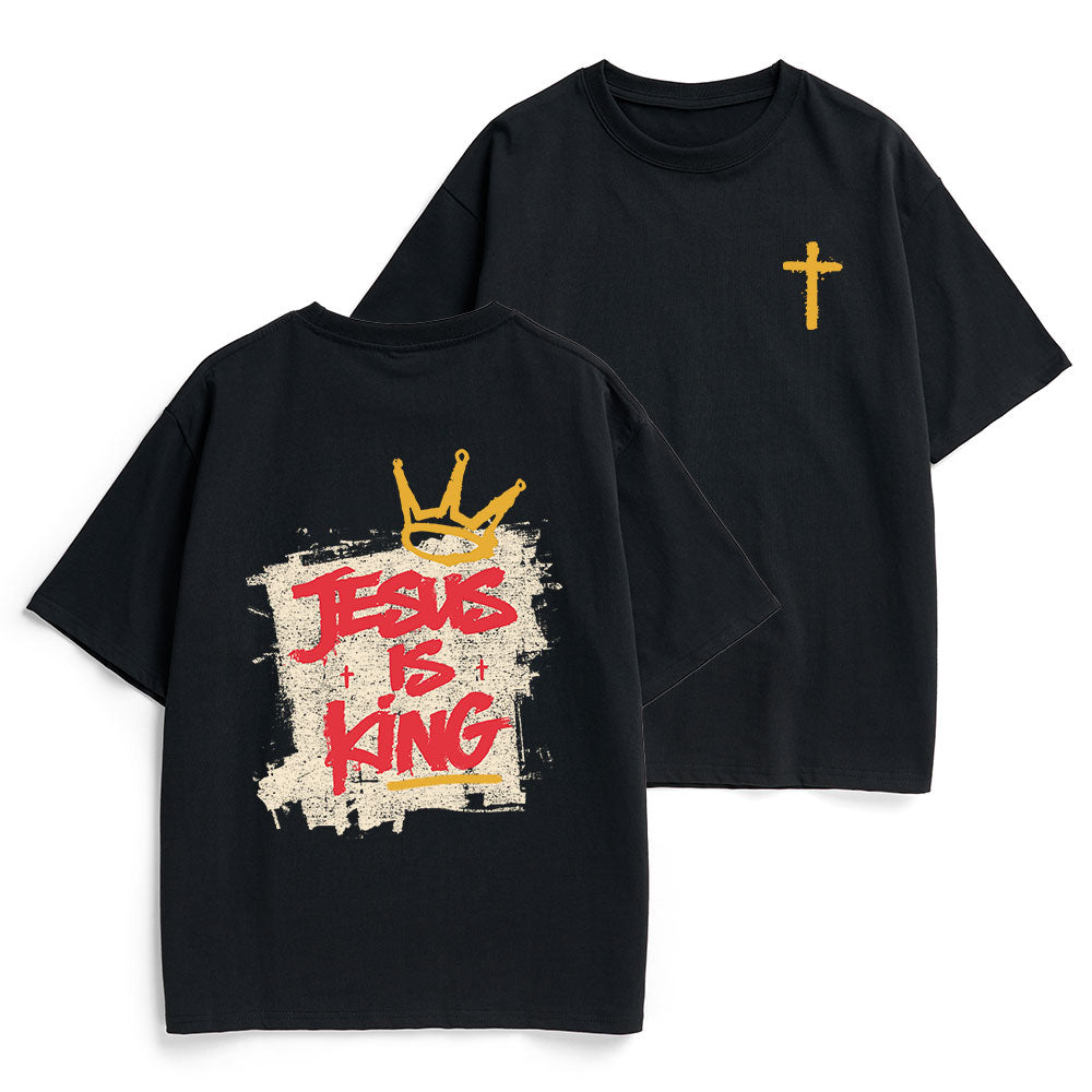 Jesus Is King Christian Heavy Cotton T-Shirt