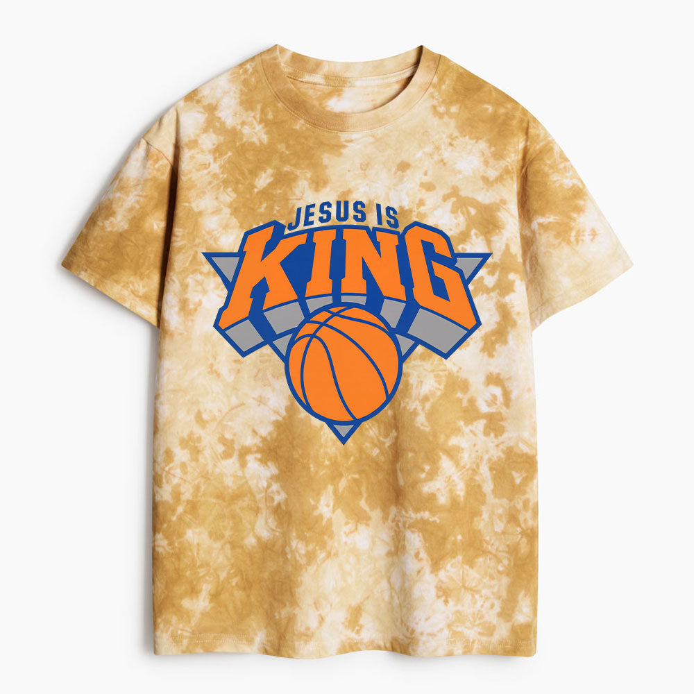 Jesus Is King Christian Heavy Cotton Tie Dye T-Shirt