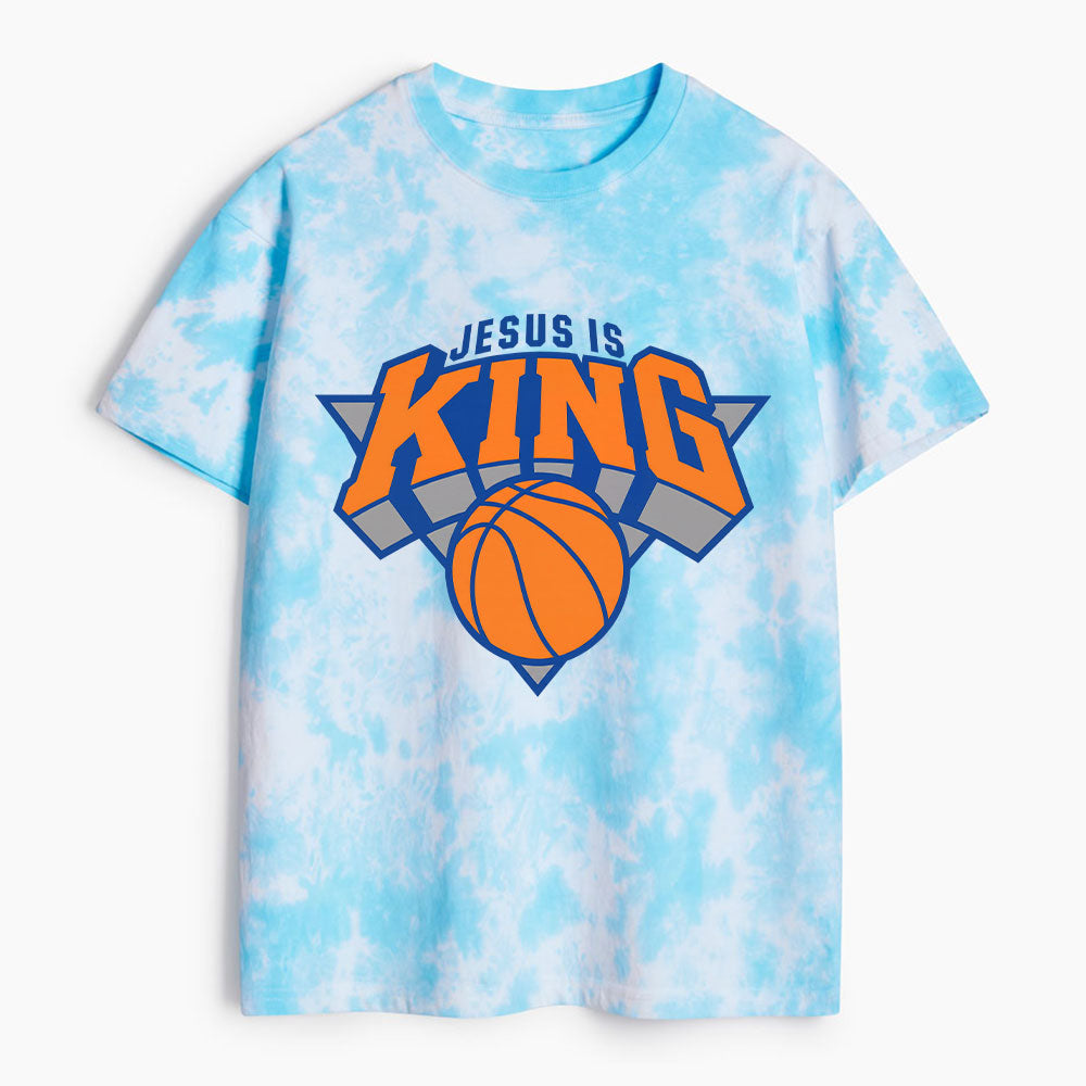 Jesus Is King Christian Heavy Cotton Tie Dye T-Shirt