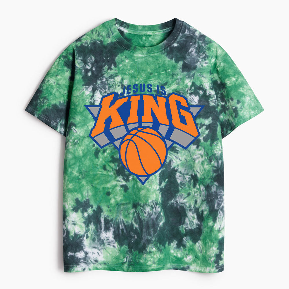 Jesus Is King Christian Heavy Cotton Tie Dye T-Shirt