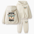Jesus Is King Christian Kid Fleece Hoodie Set