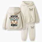 Jesus Is King Christian Kid Fleece Hoodie Set