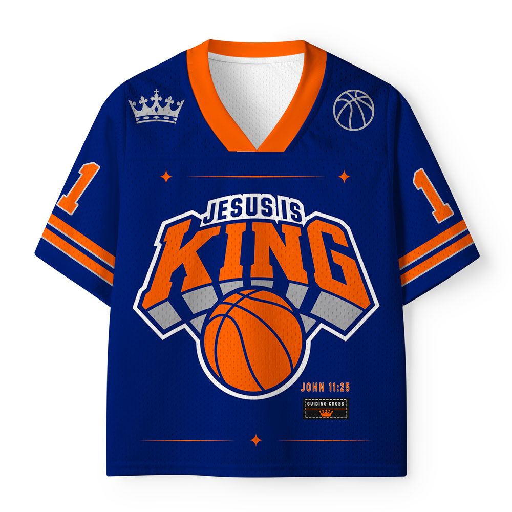 Jesus Is King Christian Kid Mesh Jersey & Shorts
