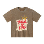 Jesus Is King Christian Kid Washed T-Shirt