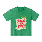 Jesus Is King Christian Kid Washed T-Shirt