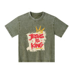 Jesus Is King Christian Kid Washed T-Shirt