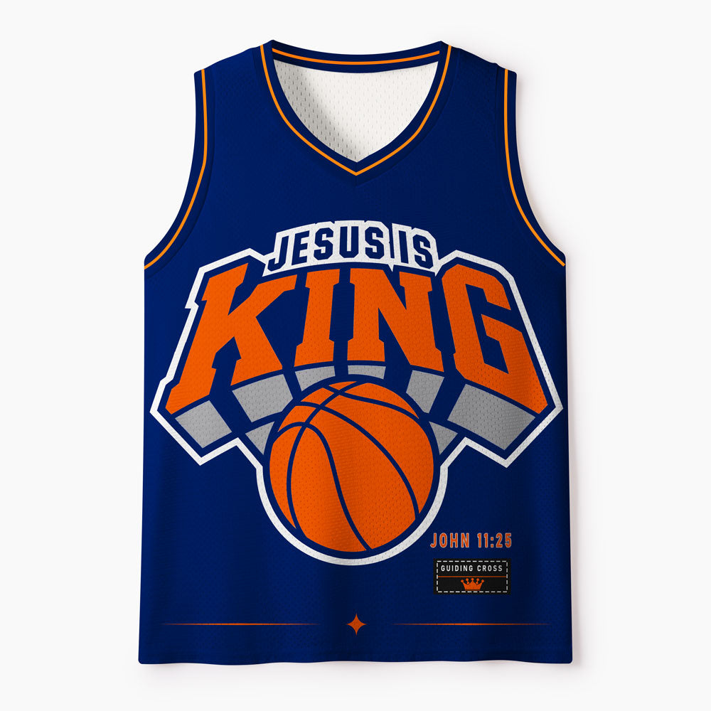 Jesus Is King Christian Mesh Jersey Tank Top