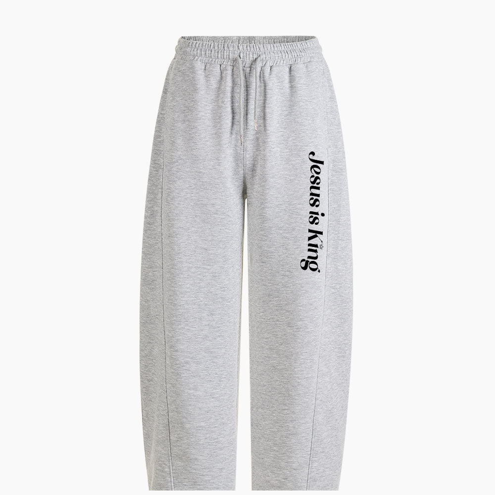 Jesus Is King Christian Minimalist Knit Barrel Sweatpants