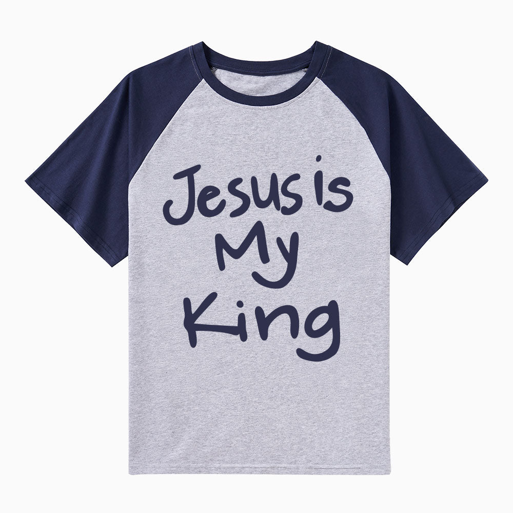 Jesus Is King Christian Raglan Sleeve T-Shirt