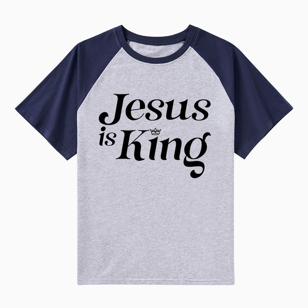 Jesus Is King Christian Raglan Sleeve T-Shirt