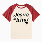 Jesus Is King Christian Raglan Sleeve T-Shirt