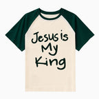 Jesus Is King Christian Raglan Sleeve T-Shirt