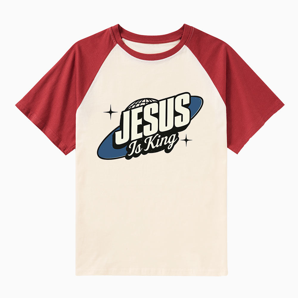 Jesus Is King Christian Raglan Sleeve T-Shirt