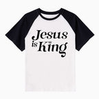 Jesus Is King Christian Raglan Sleeve T-Shirt