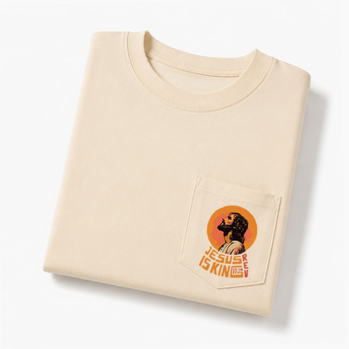 Jesus Is King Christian Unisex Pocket T-Shirt