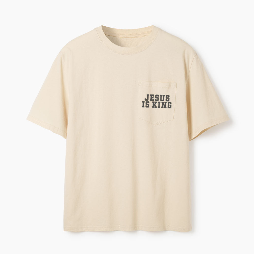 Jesus Is King Christian Unisex Pocket T-Shirt