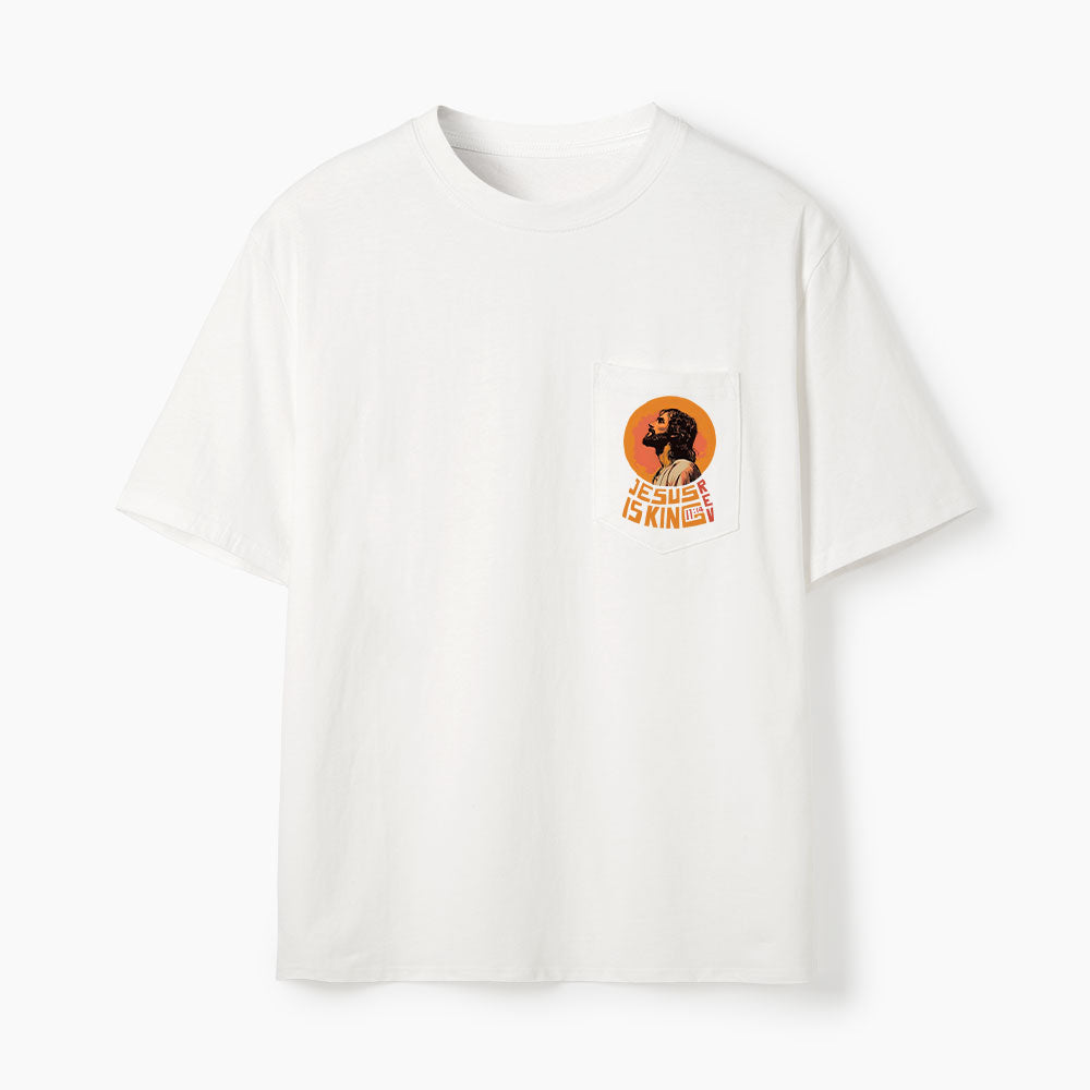 Jesus Is King Christian Unisex Pocket T-Shirt