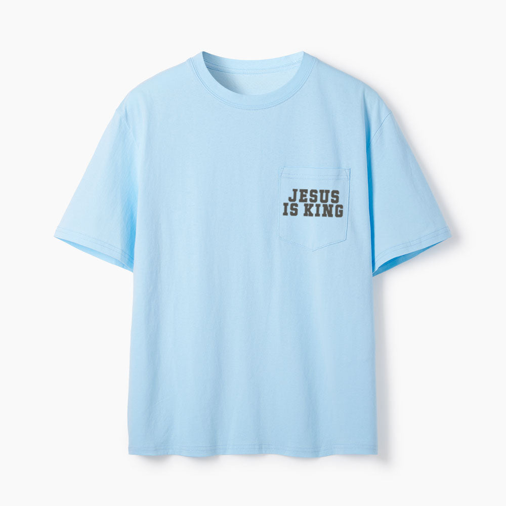 Jesus Is King Christian Unisex Pocket T-Shirt