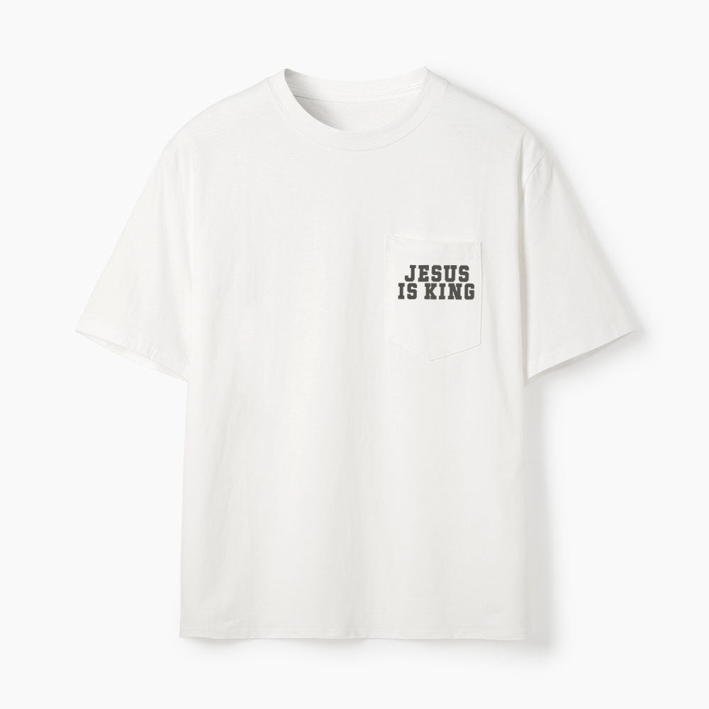 Jesus Is King Christian Unisex Pocket T-Shirt