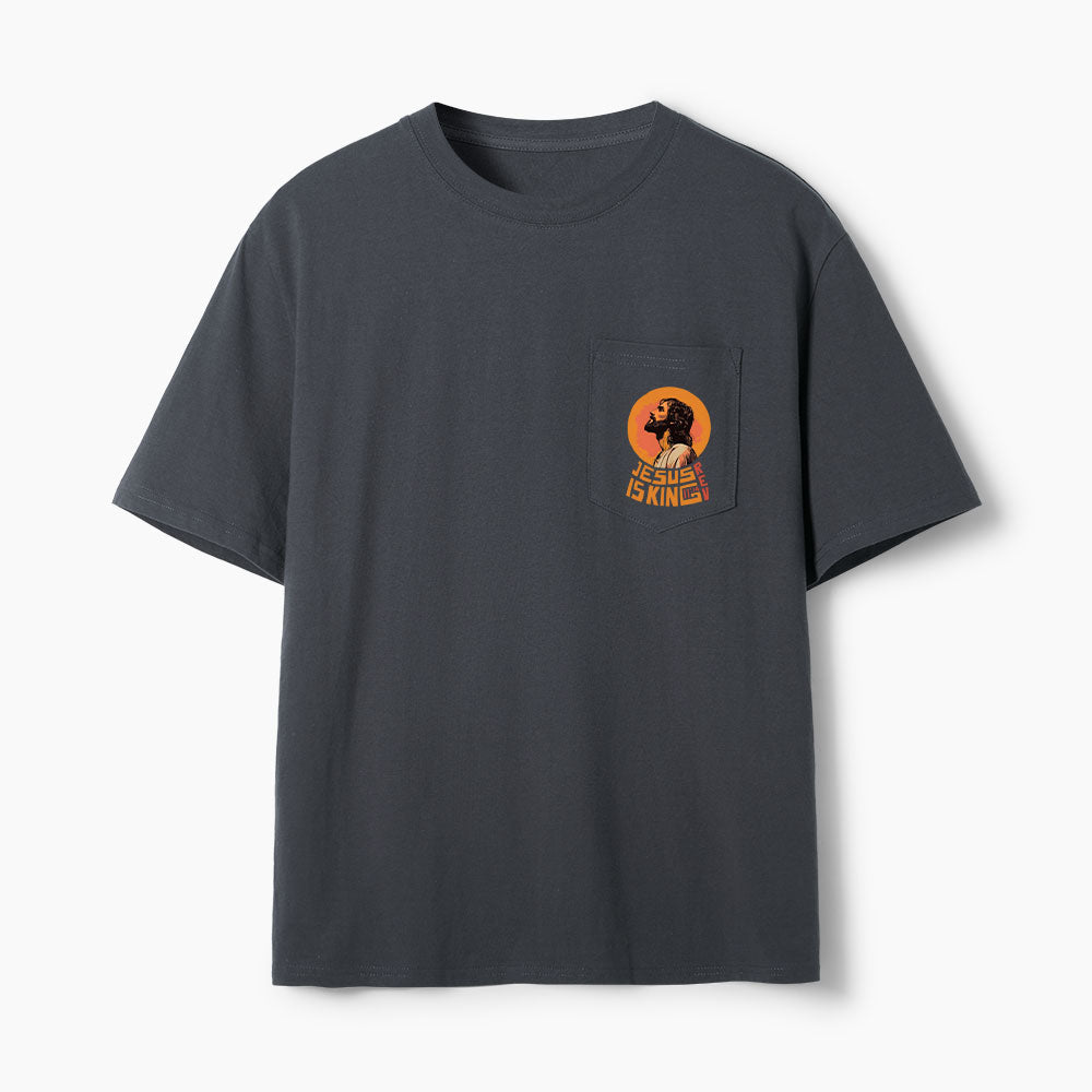 Jesus Is King Christian Unisex Pocket T-Shirt