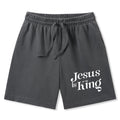 Jesus Is King Christian Washed Shorts
