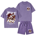 Jesus Is King Christian Washed T-Shirt & Shorts