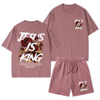 Jesus Is King Christian Washed T-Shirt & Shorts