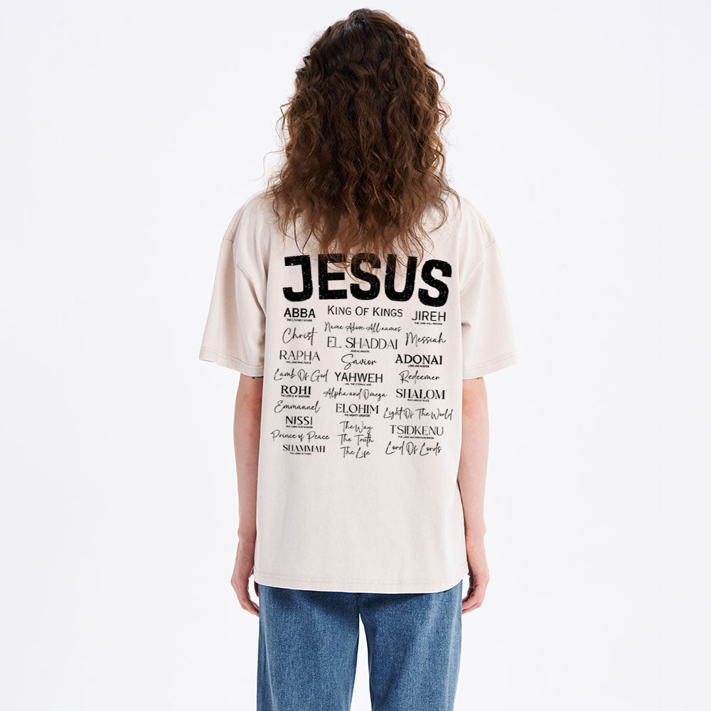 Names Of Jesus Christian Washed T-Shirt