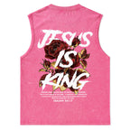 Jesus Is King Christian Washed Tank Top
