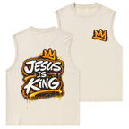 Jesus Is King Christian Washed Tank Top