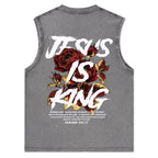 Jesus Is King Christian Washed Tank Top