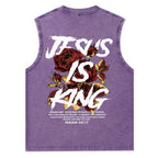 Jesus Is King Christian Washed Tank Top
